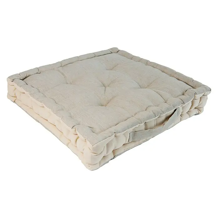 Cojín para suelo - Beige, 45 x 45 cm, 100% algodón