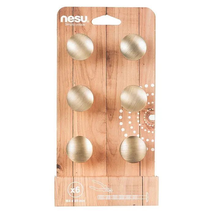 Nesu Set de pomos para muebles 25315 6 uds. - 6 pzs., Ø x Al: 30 x 27 mm, Acero