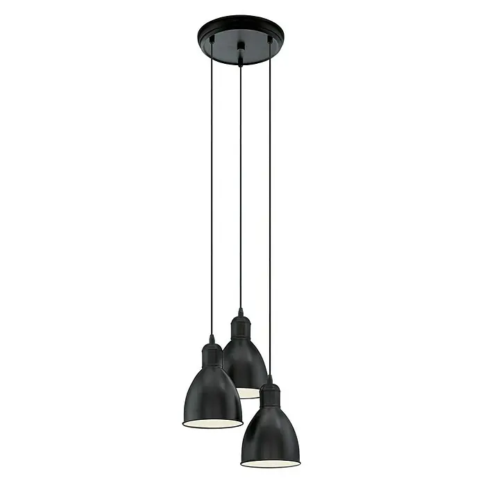 Eglo Priddy Lámpara colgante redonda - 180 W, Ø x Al: 155 mm x 110 cm, Negro, E27