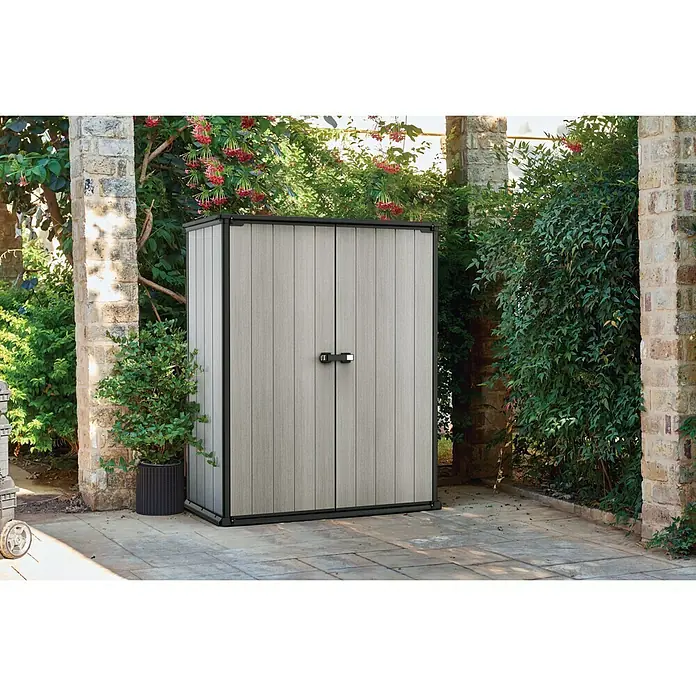 Keter Geräteschrank High Store Plus - Kunststoff, Grau - Vorderansicht