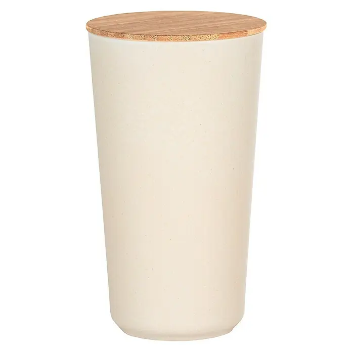 Wenko Bote de cocina Bondy 0,95 l - L x An x Al: 10,5 x 10,5 x 18,5 cm, Bambú, Beige
