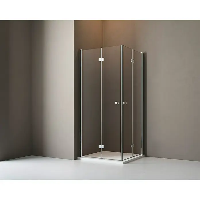 BAUHAUS Eckdusche Light Bifold - 90 x 90 x 190 cm, Stärke: 5 mm, Silber