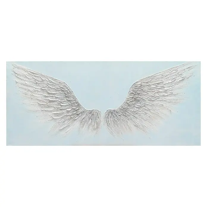 Cuadro pintado a mano Dipinto Alas blancas - White wings, An x Al: 150 x 65 cm