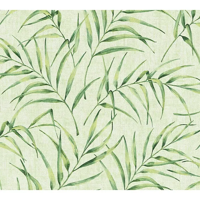 AS Creation Greenery Vliestapete Farnranke - Grün, Floral, 10,05 x 0,53 m - Detailaufnahme