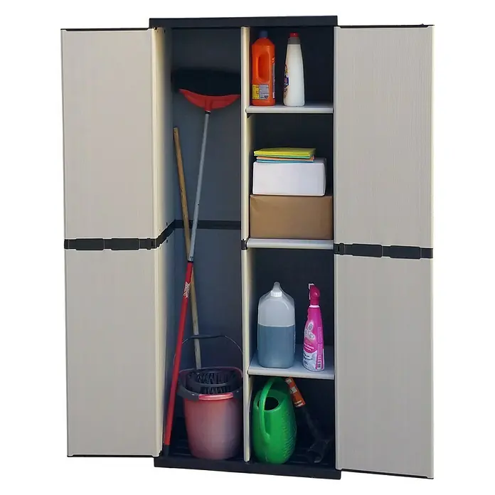 Kunststoffschrank Universal - L x B x H: 39,5 x 68 x 168 cm, Traglast: 25 kg/Boden - Vorderansicht