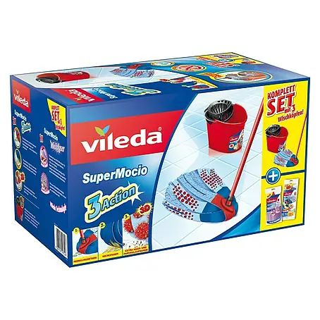 Vileda  Tisztítórendszer és vödör Supermocio 3x Actionwischmop Box