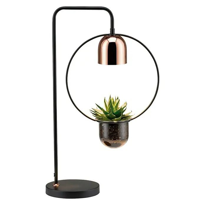 Paulmann Fanja Tischleuchte - 20 W, L x B x H: 18 x 37 x 62,5 cm, Schwarz/Kupfer, GU10 - Vorderansicht