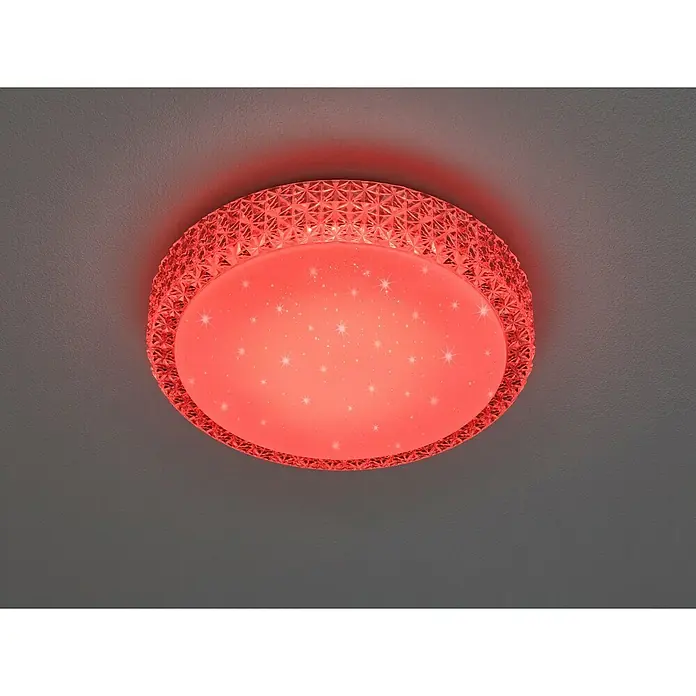 Trio Leuchten LED stropna svjetiljka Auriga - 18 W, D x Š x V: 39,5 x 39,5 x 9 cm, Prozirno, Prozirno-satinirano, Topla bijela - Pogled odozdo