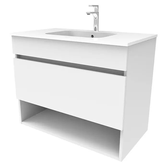 Sanotechnik Badmöbel-Set Smart - 1-türig, 2 -tlg., Weiß