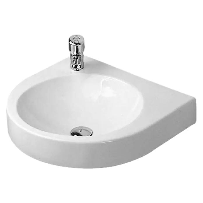Duravit Architec Waschtisch - 57,5 x 52 cm, Ohne Spezialglasur, Hahnloch: Links, Ohne Überlauf, Weiß - Vorderansicht