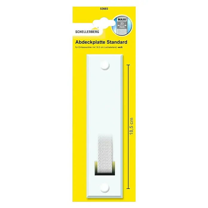 Schellenberg Abdeckplatte Standard - Weiß, Lochabstand: 185 mm, Gurtbreite: 23 mm