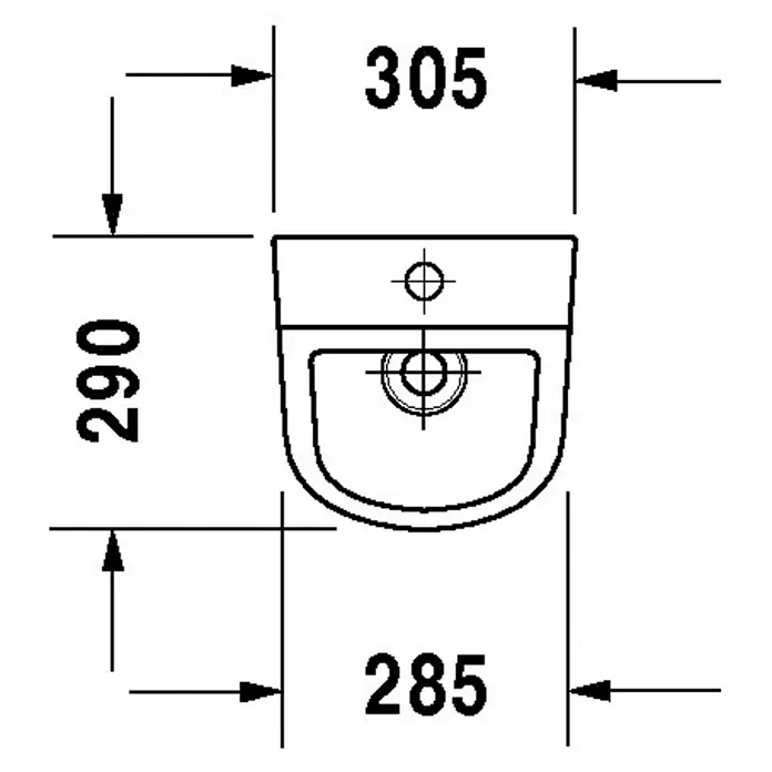 Duravit D-Code Urinal - Mit antibakterieller Glasur, Zulauf: Oben, Druckspülung, Farbe: Weiß, Ohne Zielobjekt - Vorderansicht