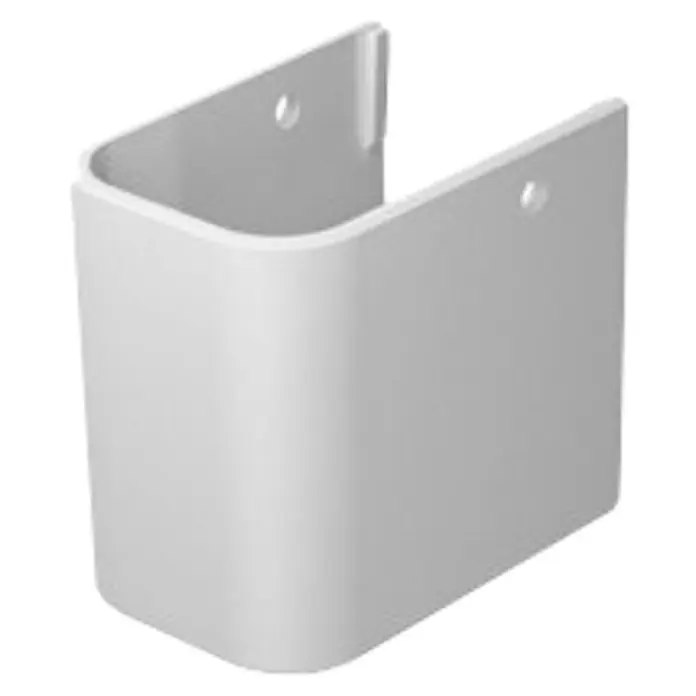 Duravit Happy D.2 Waschtisch-Halbsäule - Ohne Beschichtung, Keramik, Weiß, Passend für: Duravit Happy D.2 Waschtische - Vorderansicht