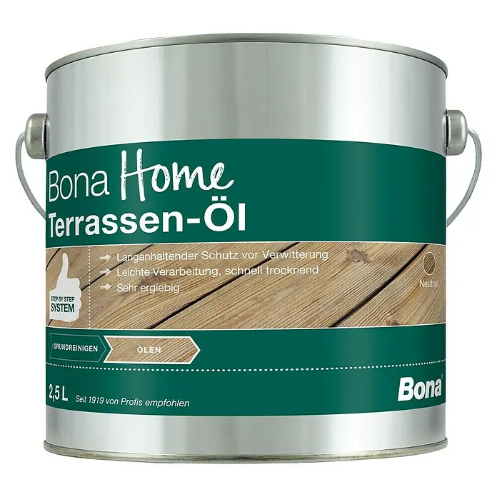 Bona Home Terrassen-Öl - Natur, 2,5 l - Vorderansicht