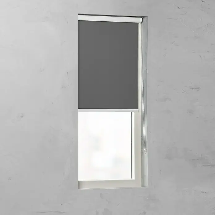 Rollo mit Kassette - B x H: 90 x 175 cm, Grau - Vorderansicht
