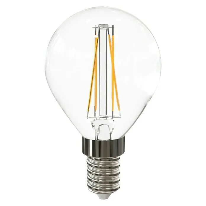 Garza Bombilla LED Transparente - 4 W, E14, Color de luz: Blanco cálido, No regulable, Redonda