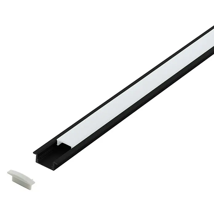 Eglo Profil Recessed Profile 1 - 200 x 2,3 x 0,9 cm, Schwarz, Aluminium - Vorderansicht