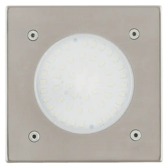 Eglo Einbauleuchte - Max. Leistung: 2,5 W, Silber, L x B x H: 100 x 100 x 65 mm - Vorderansicht