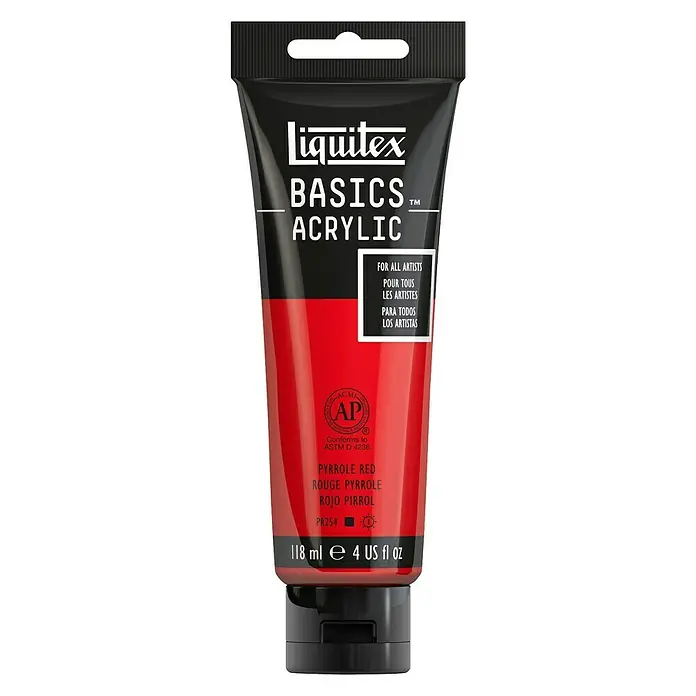 Liquitex Basics Akrilna boja - Boja: Pirol crvena, 118 ml, Tuba - Pogled sprijeda
