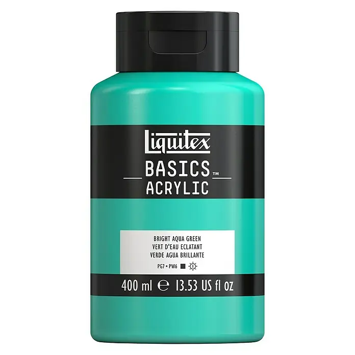 Liquitex Basics Akrilna boja - Boja: Svijetla modro-zelena, 400 ml, Boca - Pogled sprijeda
