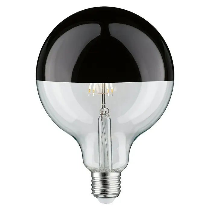 Paulmann LED-Leuchtmittel - E27, Warmweiß, Klar/Schwarz, G125, Glänzend - Vorderansicht