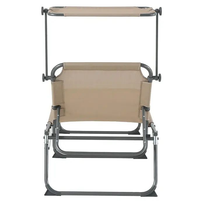 Sunfun Tumbona Marissa - An x Pr x Al: 70 x 202 x 90 cm, Taupe, Inclinación del tejado ajustable