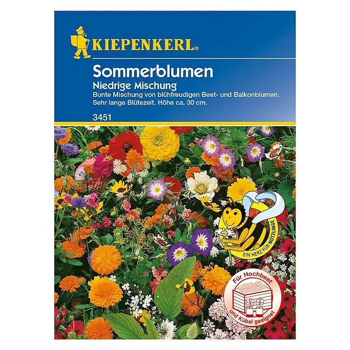 Kiepenkerl Blumensamen Sommerblumen - Verschiedene Sorten, Mehrfarbig, 1 m² - 2 m² - Vorderansicht