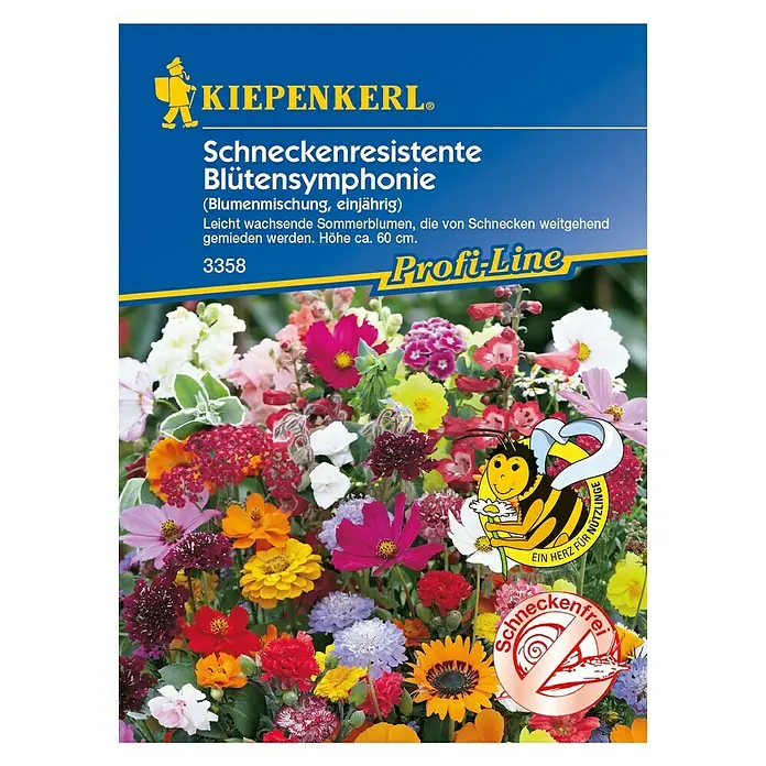 Kiepenkerl Profi-Line Blumensamen Schneckenresistente Blütensymphonie - Verschiedene Sorten, Mehrfarbig, 2 m² - Vorderansicht