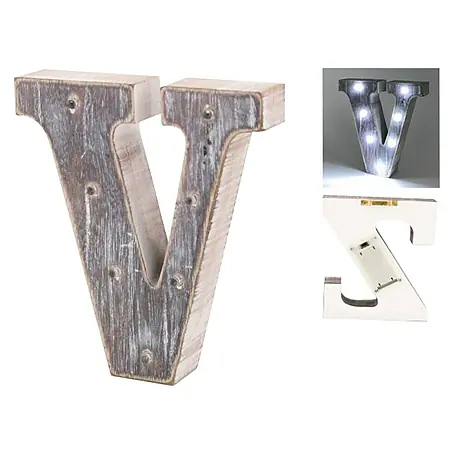 Letra LED de madera