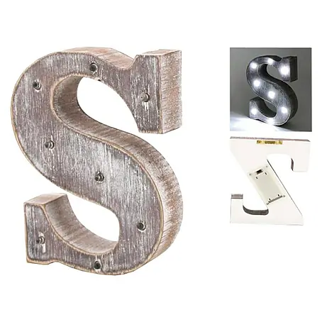 Letra LED de madera