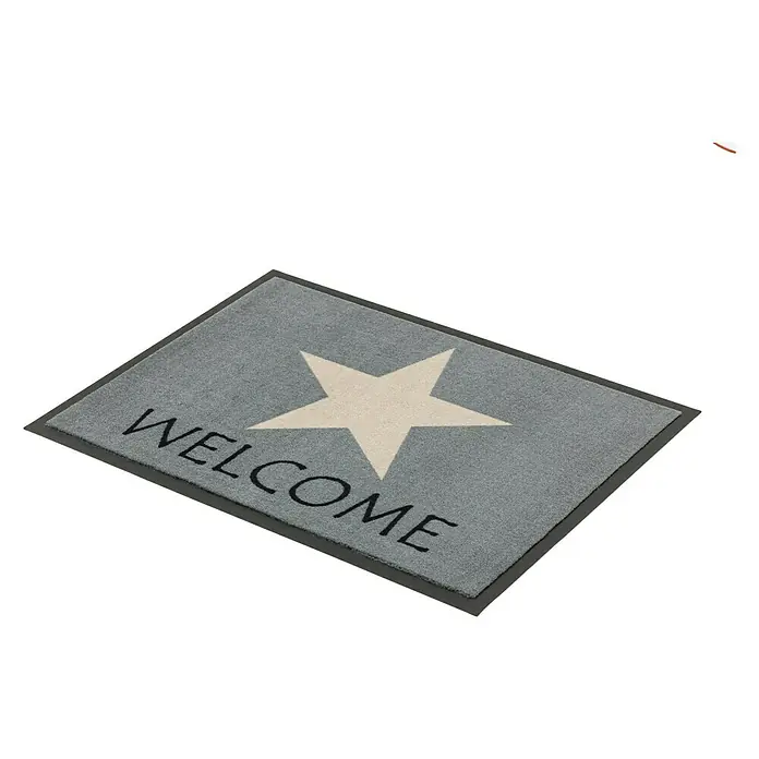 Astra Homelike Sauberlaufmatte Welcome - Grau, 50 x 70 cm, 100 % Polyamid - Rechte Seitenansicht