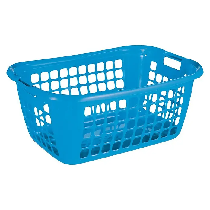 Sunware Wäschekorb Basic - L x B x H: 65 x 45 x 27 cm, Blau - Linke Seitenansicht