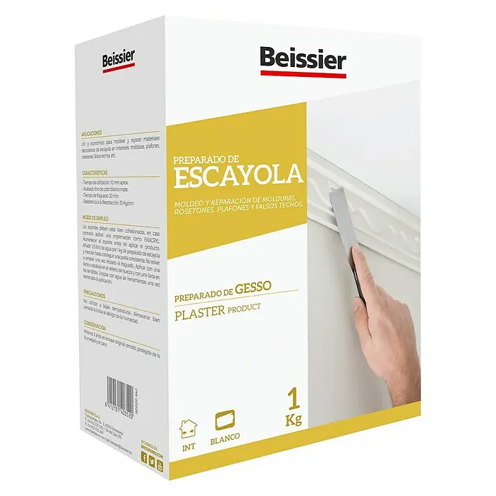 Beissier Pasta de yeso para moldeo - 1 kg, Trabajos de decoración