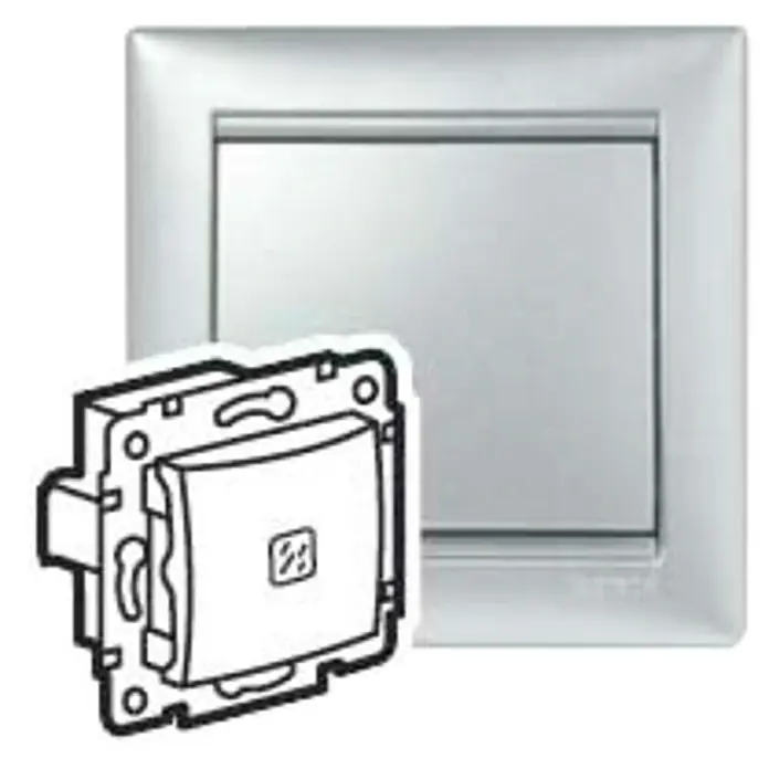 Legrand Kontrollschalterwippe Valena - Aluminium, Kontrollleuchte, Kunststoff, Unterputz
