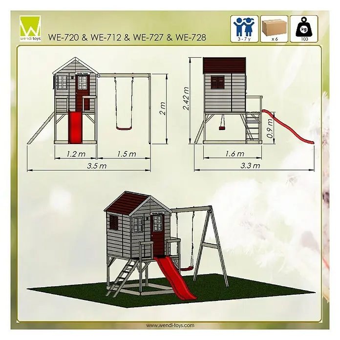 Wendi Toys Spielhaus Elefant - 330 x 350 cm
