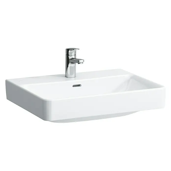 Laufen Pro Waschtisch S - 60 x 46,5 cm, Ohne Spezialglasur, Hahnloch: Mitte, Mit Überlauf, Weiß - Rechte Seitenansicht