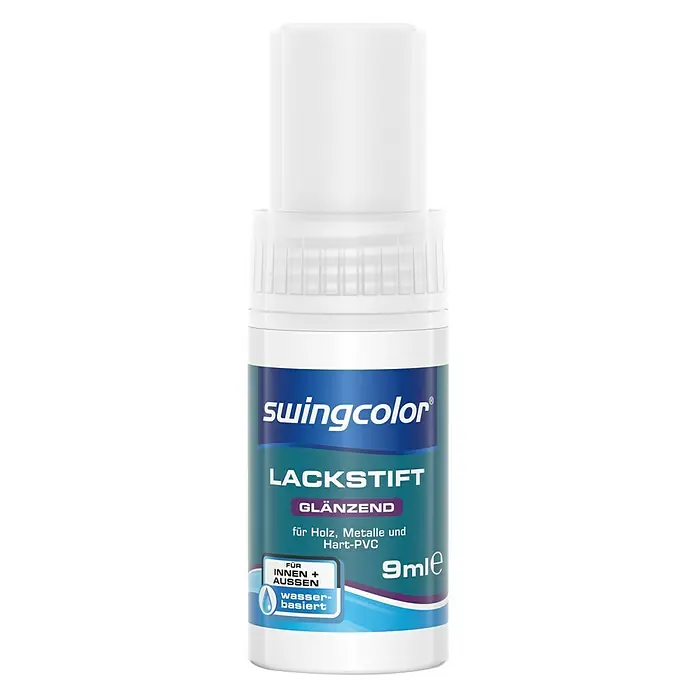 swingcolor Buntlack Acryl Lackstift - Weiß, 9 ml, Glänzend, Wasserbasiert - Vorderansicht