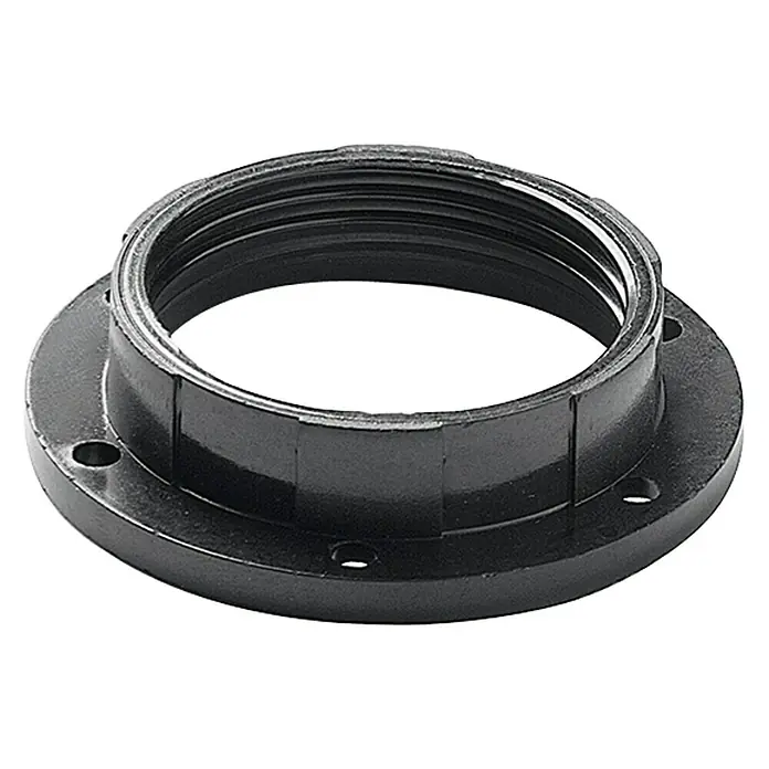 Arandela redonda Portalámparas E-27 - E27, Plástico, Negro