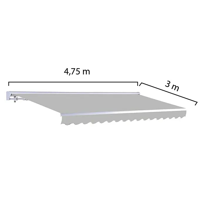 SmartSun Toldo con motor Vivant - Gris piedra, Ancho: 5 m, Caída: 3 m