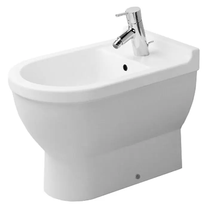 Duravit Starck 3 Stand-Bidet Typ 1 - Ohne Spezialglasur, Keramik, Weiß - Vorderansicht