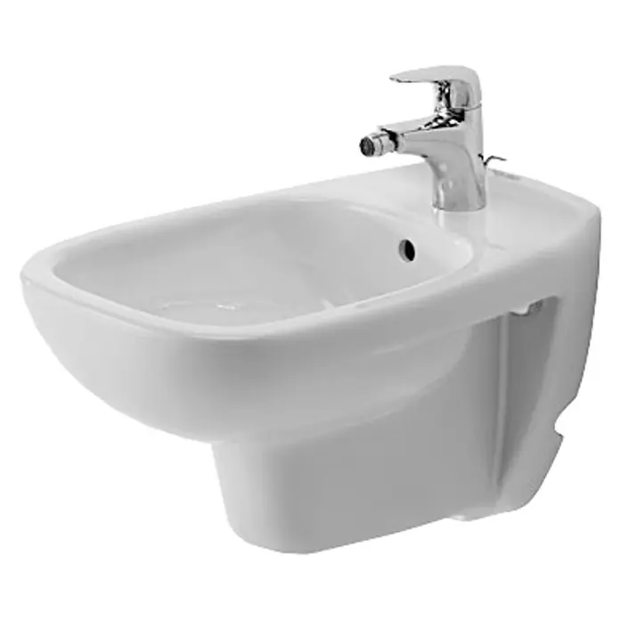 Duravit D-Code Wand-Bidet - Unbeschichtet, Keramik, Weiß - Vorderansicht