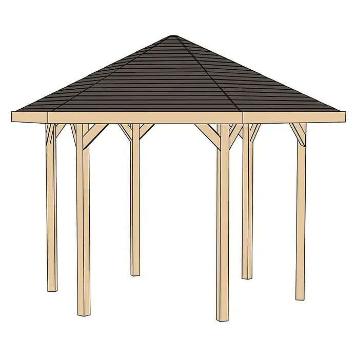 Weka Pavillon 656 - L x B: 461 x 399 cm, Natur