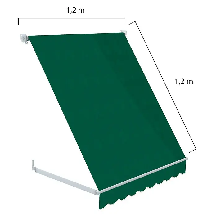 SmartSun Toldo ventana Essential - Verde, Ancho: 1,2 m, Caída: 1,2 m