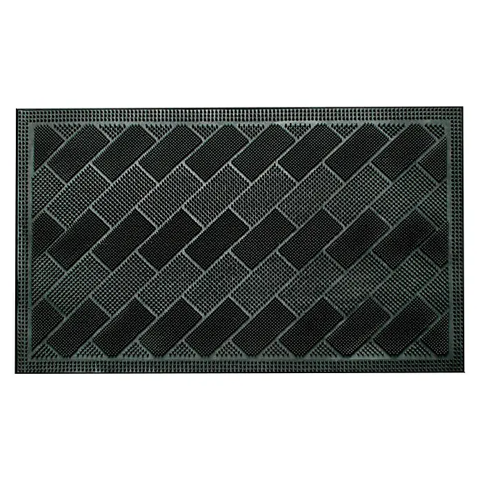 Felpudo antideslizante Zócalo - Negro, 70 x 40 cm, Goma natural