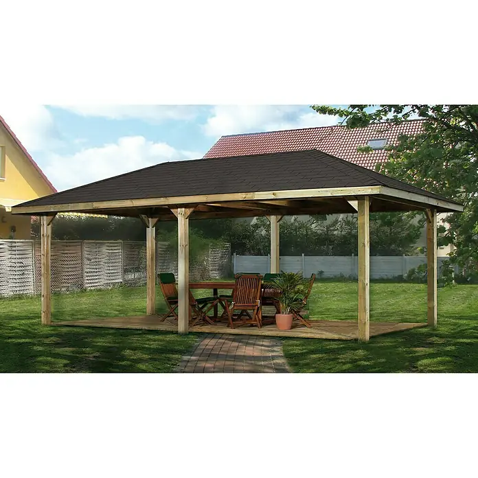 Weka Pavillon Gartenoase 651 B - L x B: 678 x 380 cm - Stimmungsaufnahme