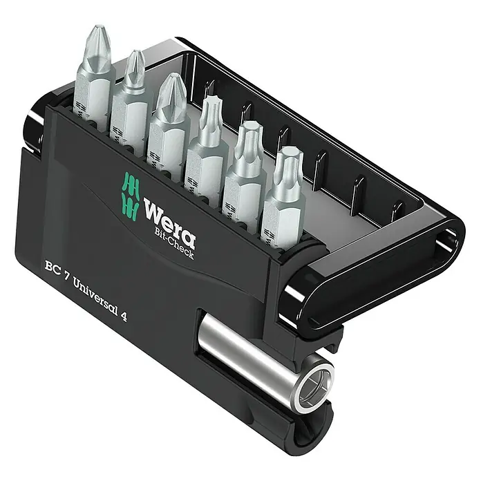 Wera Classic Komplet bit nastavaka Mini-Check križ/utor - 7 -dij. - Pogled s desne strane