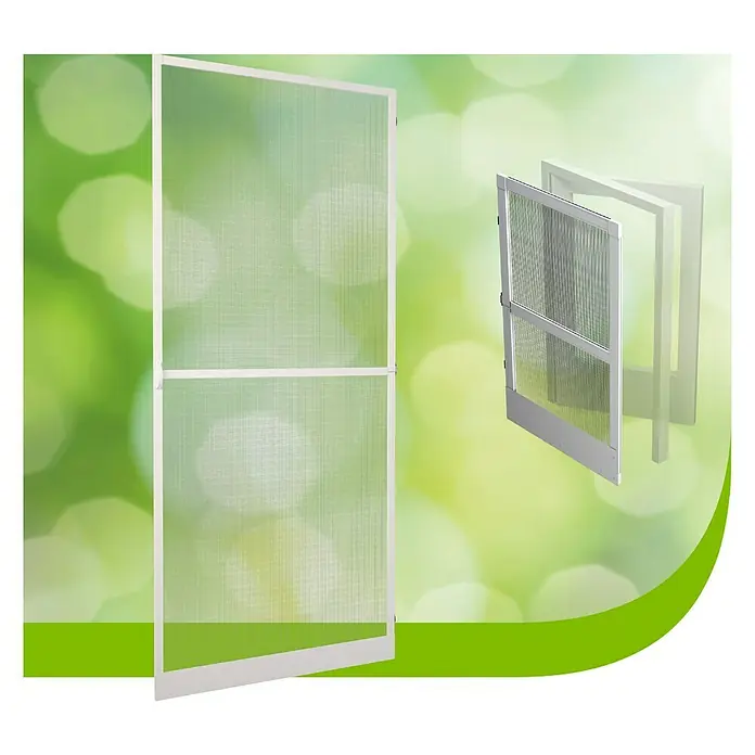 Mosquitera abatible - An x Al: 125 x 220 cm, Color bastidor: Blanco, Puerta exterior