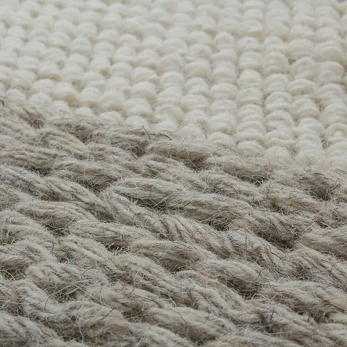 Kayoom Wollteppich Jodhpur 410 - Natur, 150 x 80 cm, 100 % Wolle - Detailaufnahme