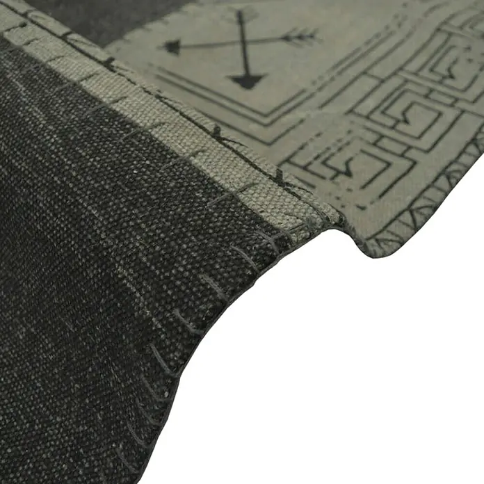 Kayoom Flachgewebeteppich Lyrical 210 - Grau, 170 x 120 cm, 100 % Baumwolle - Detailaufnahme