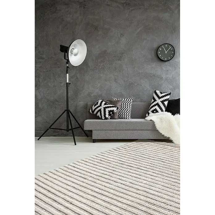 Kayoom Fransenteppich I - Natur/Creme, 150 x 80 cm, 75 % Neuseelandwolle, 25 % Viskose - Stimmungsaufnahme